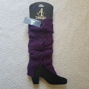 A Design Knitted Purple Legwarmers